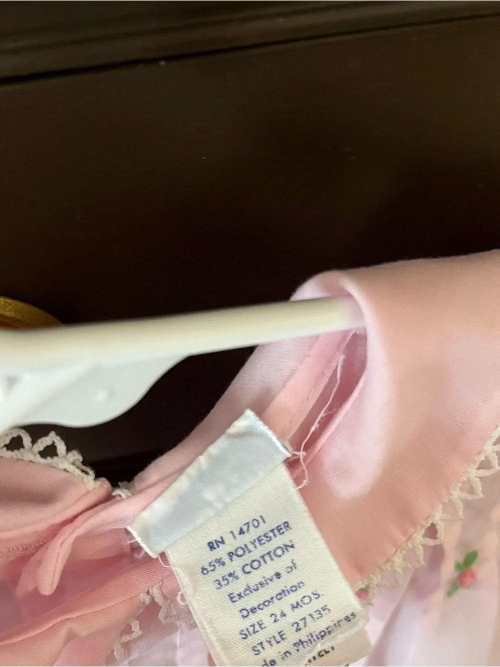 Pink Smocked Baby Dress with Floral Embroidery